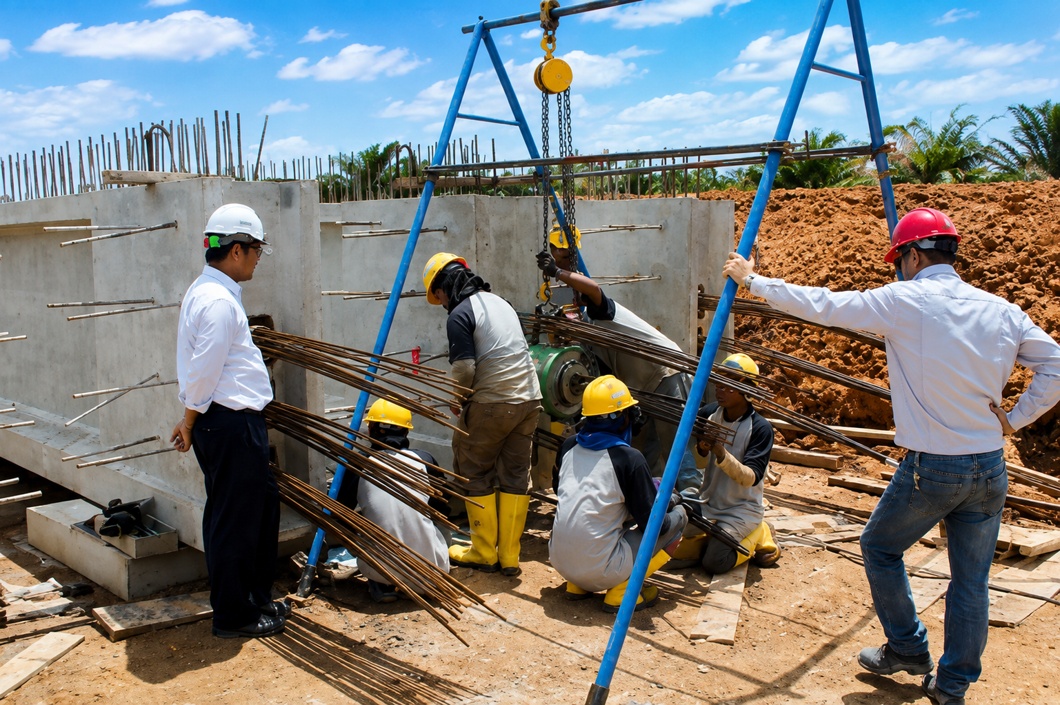 Stressing works in progress on the Kualanamu–Medan toll road
