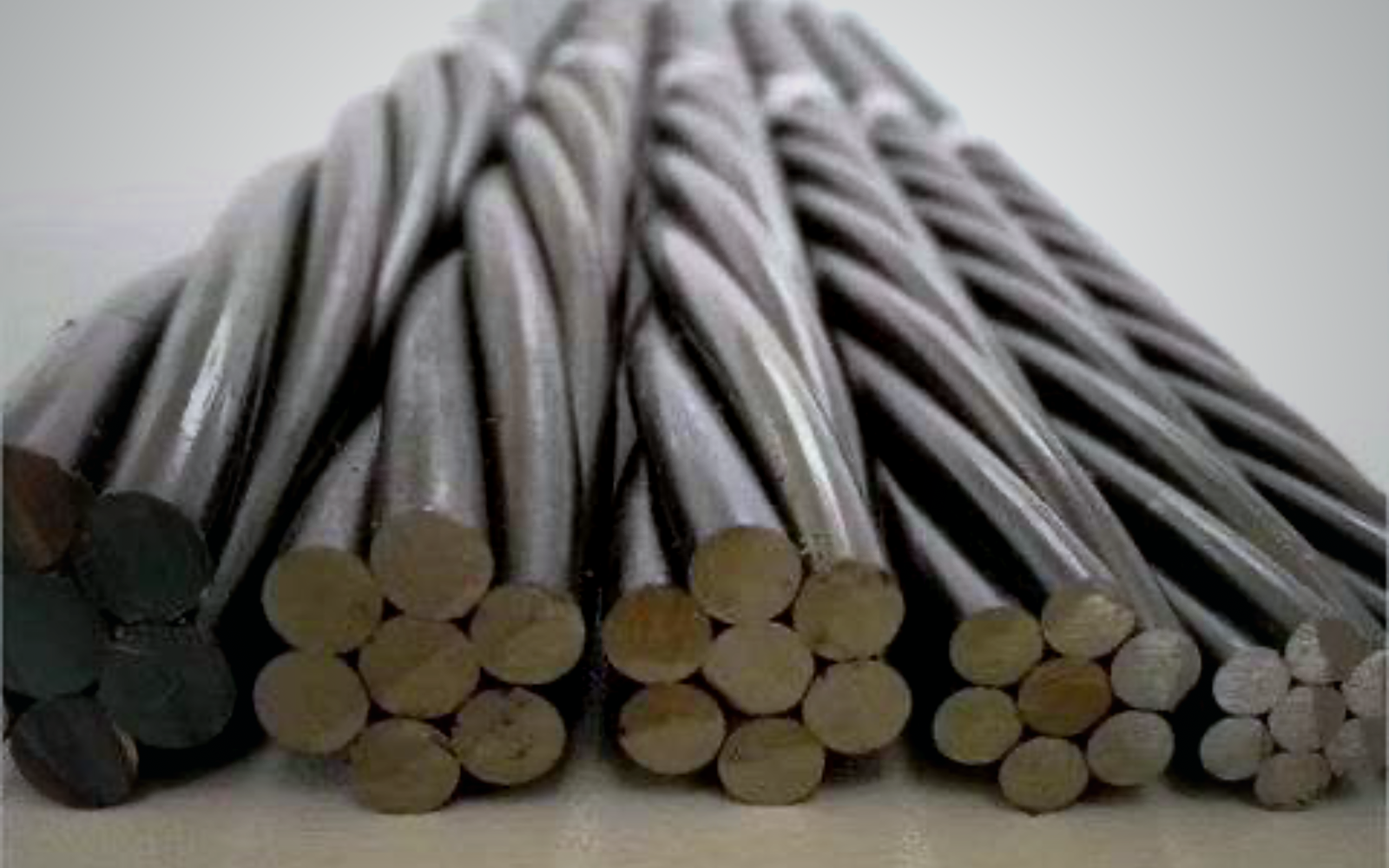 Macro of seven-wire PC strand cross-sections