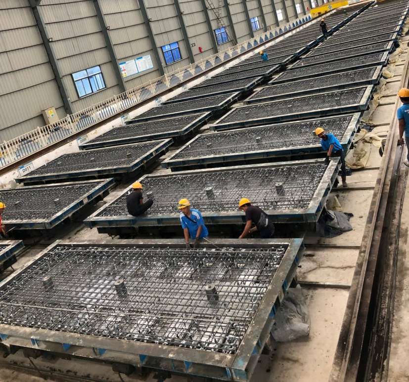 High-speed rail track-slab production line