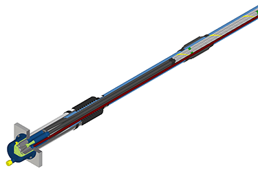 Ground anchorage system cutaway