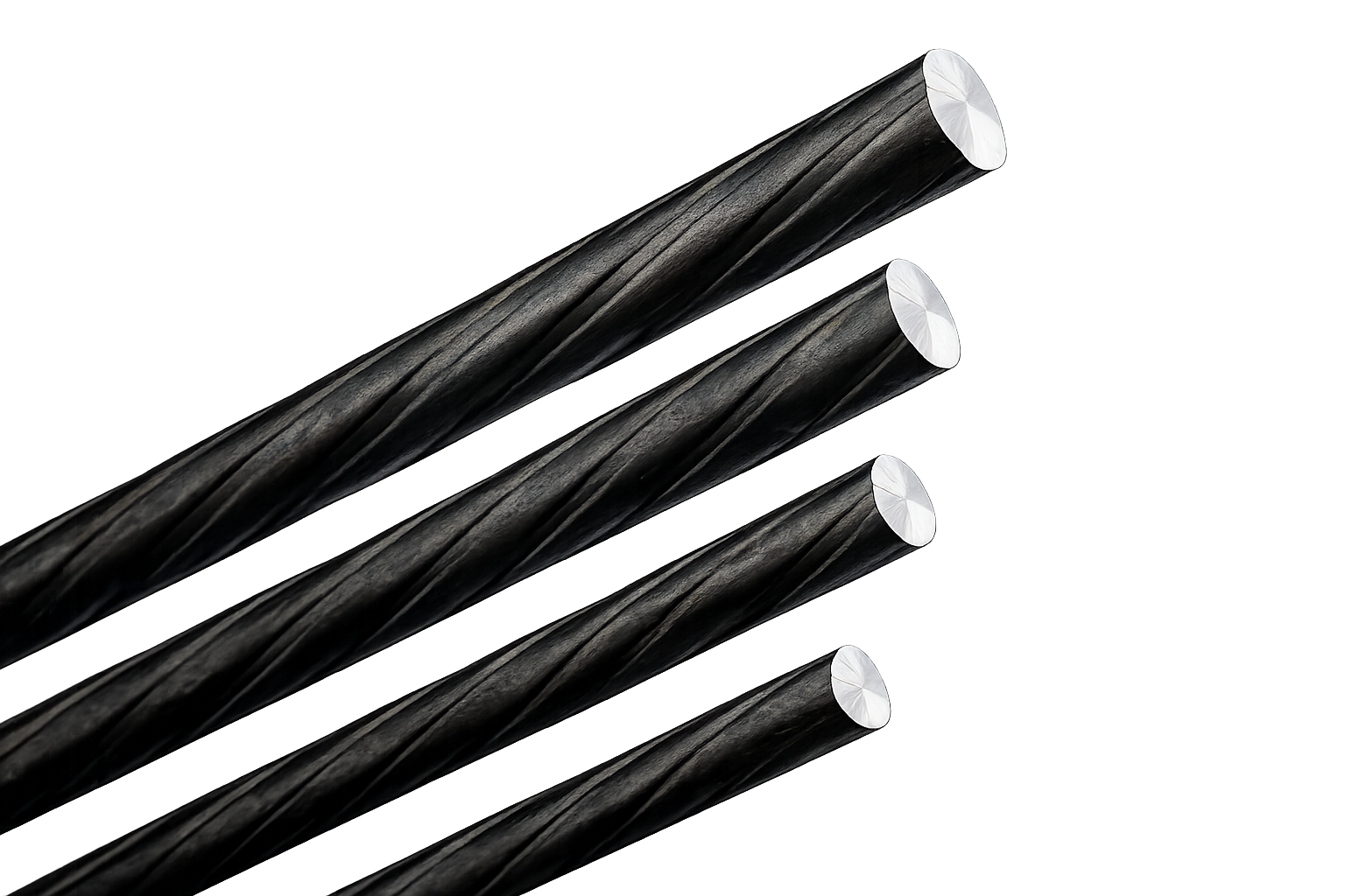 Spiral-ribbed and spiral-grooved PC bar