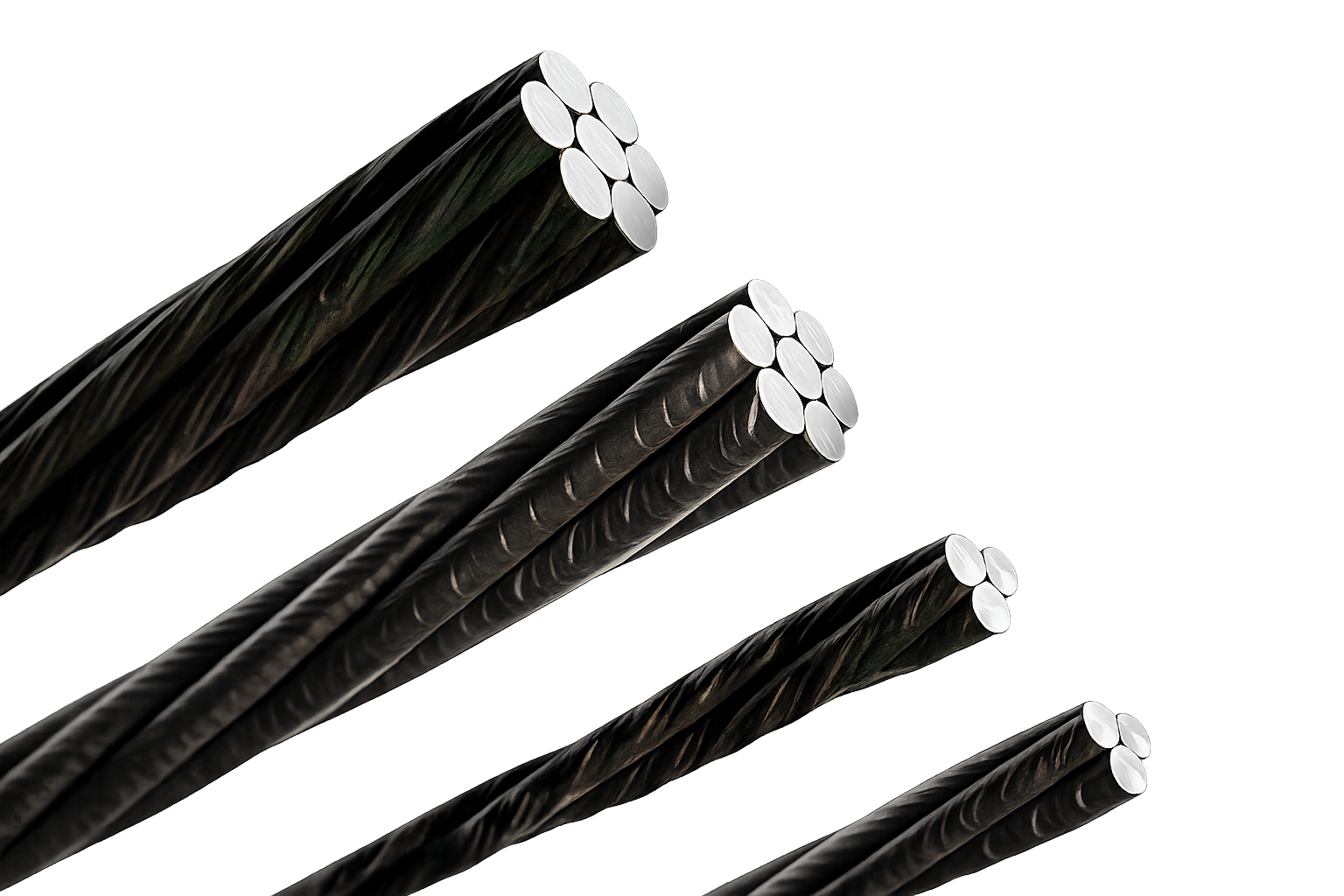 Seven-wire and three-wire plain PC strand