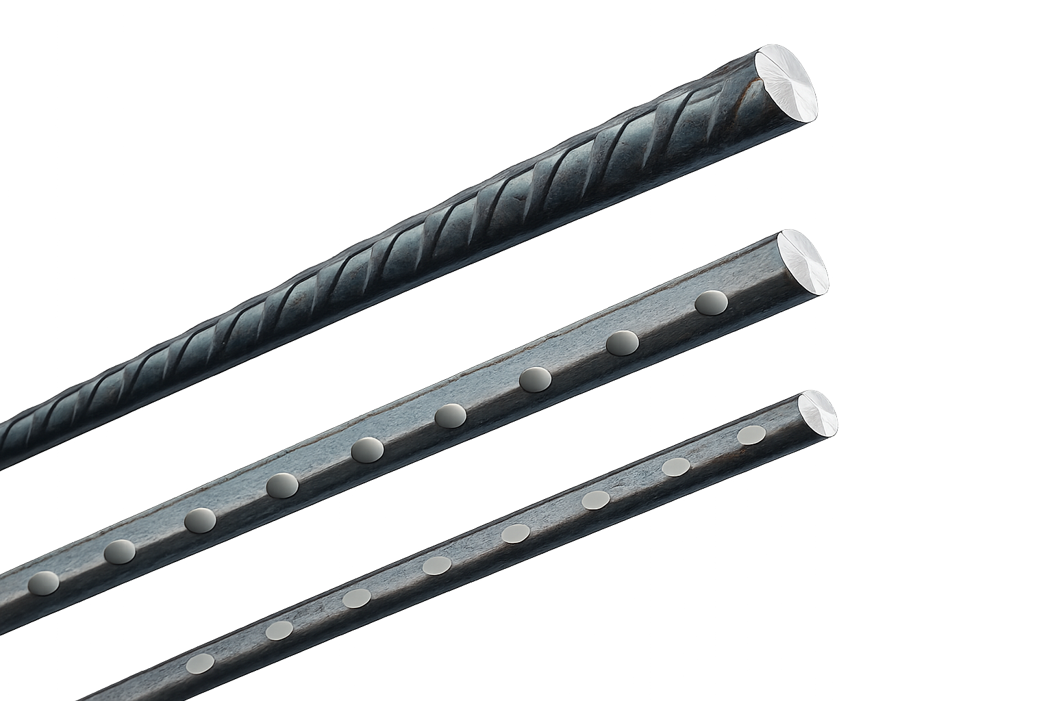 Spiral-rib and indented PC wire